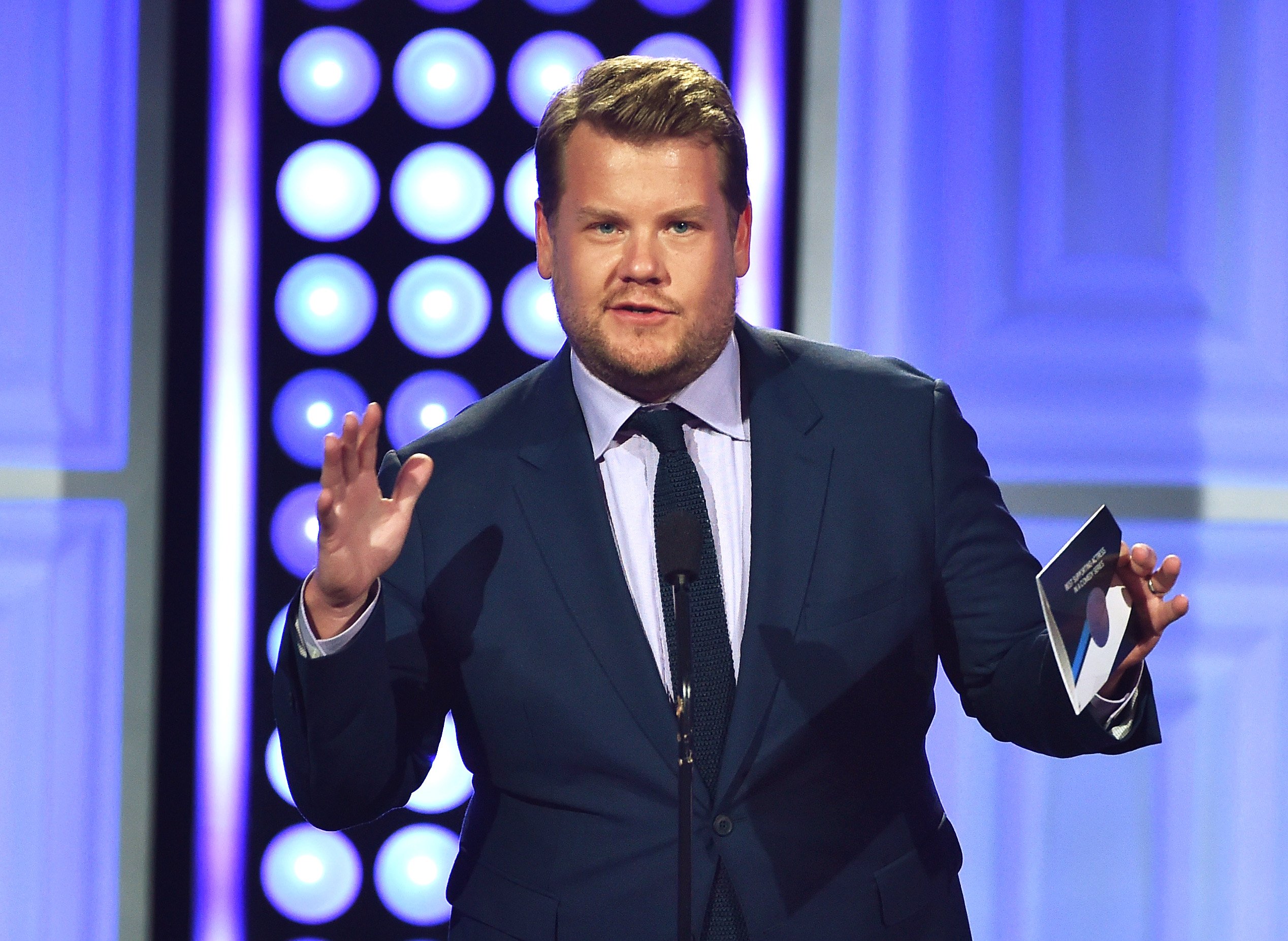 'The Late Late Show' host James Corden in 2015 speaking onstage at the 5th Annual Critics' Choice Television Awards