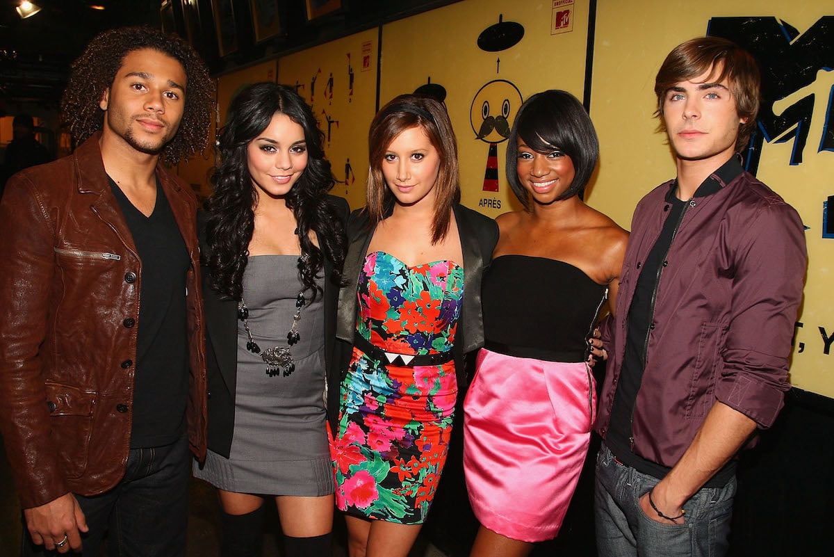 The Cast of "High School Musical 3" - Corbin Bleu, Vanessa Hudgens, Ashley Tisdale, Monique Coleman and Zac Efron visit MTV's "TRL" at MTV studios in Times Square on October 21, 2008 in New York City