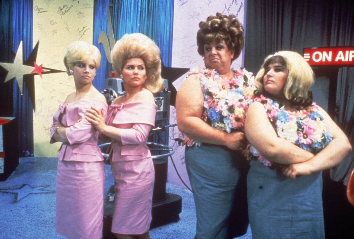 Colleen Fitzpatrick, Debbie Harry, Divine (1945 - 1988), and Ricki Lake in a scene from 'Hairspray' 