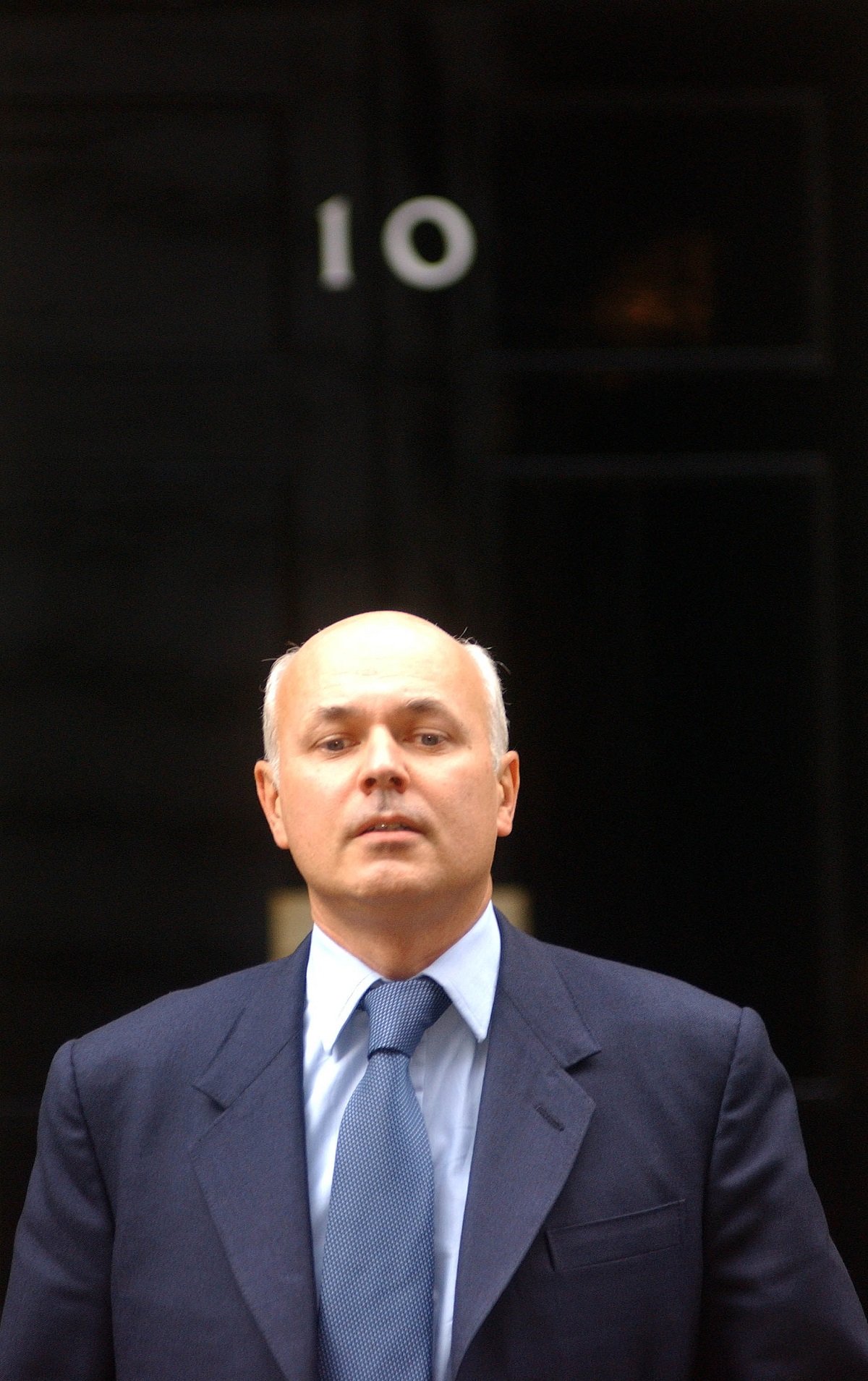 Iain Duncan Smith leaving the British prime minister's home