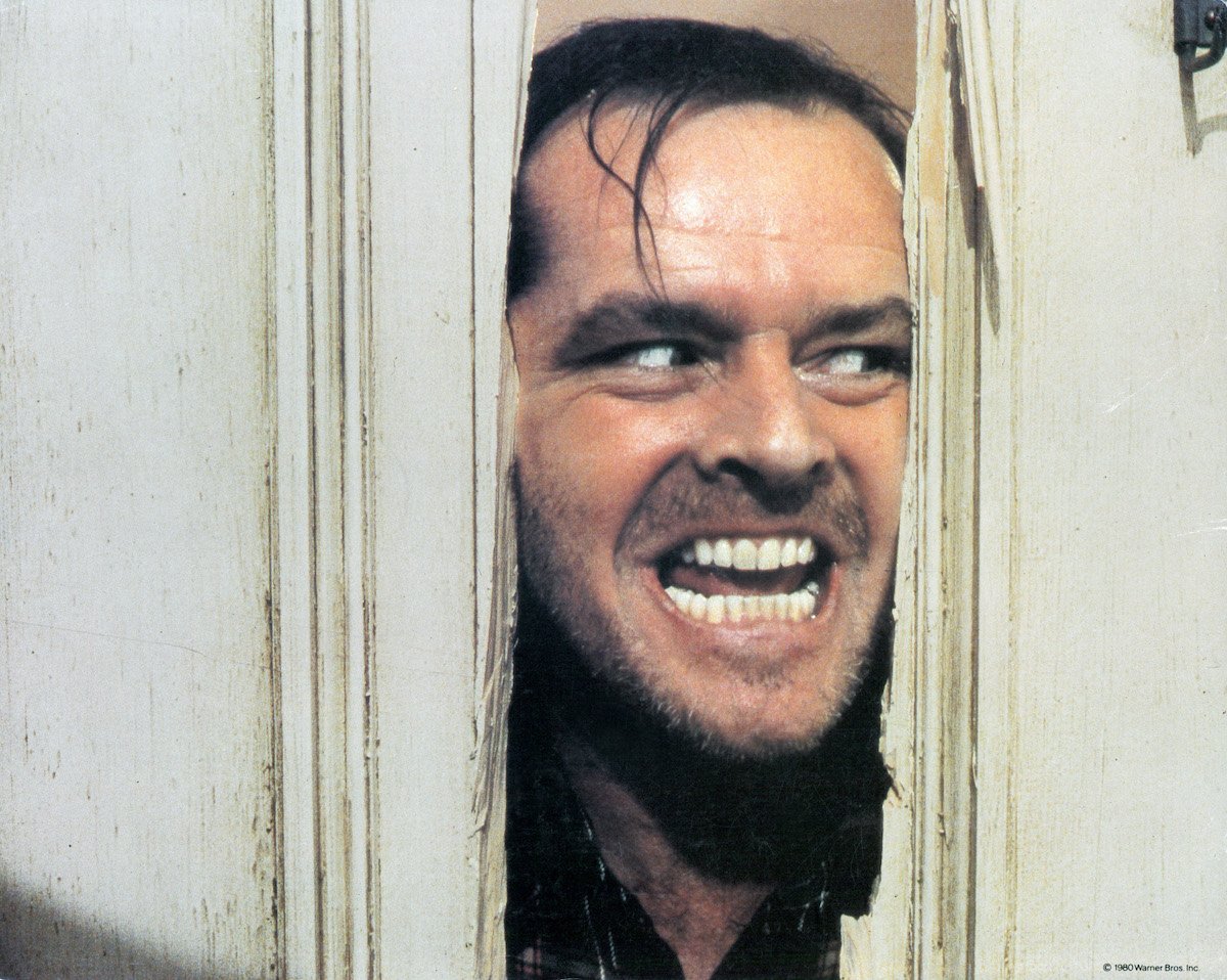 Jack Nicholson peering through the door in 'The Shining'