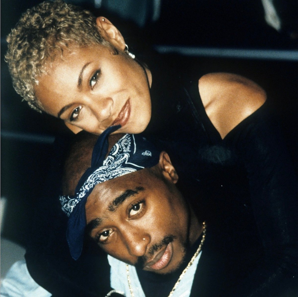 American actress Jada Pinkett Smith with American rapper Tupac Shakur, 1996