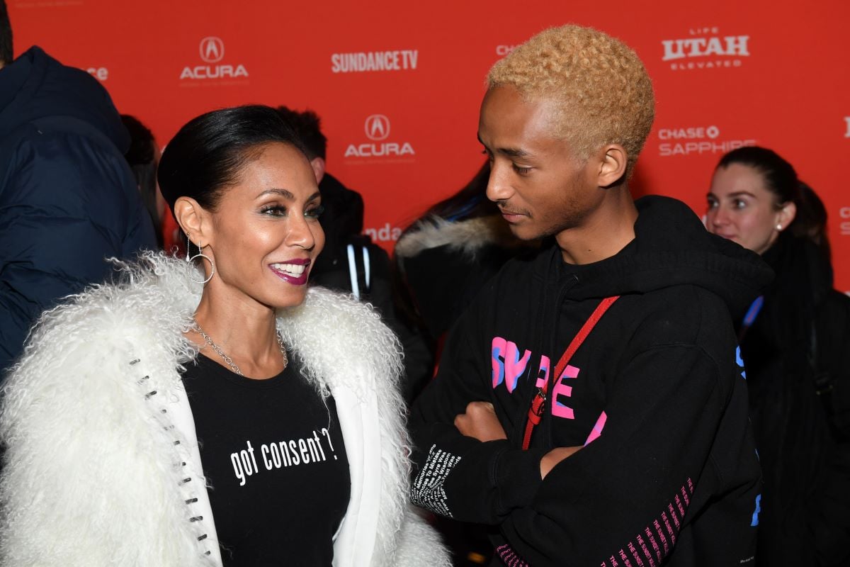 Jada Pinkett Smith and Jaden Smith pose at the "Skate Kitchen" Premiere during 2018 Sundance Film Festival