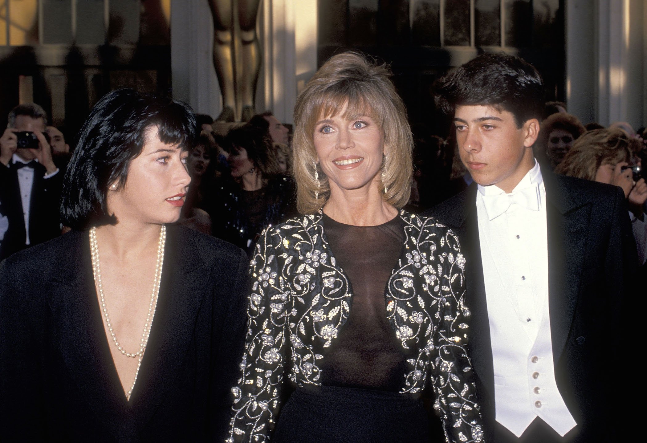 Jane Fonda's children, daughter Vanessa Vadim and son Troy Garity, with her at an event