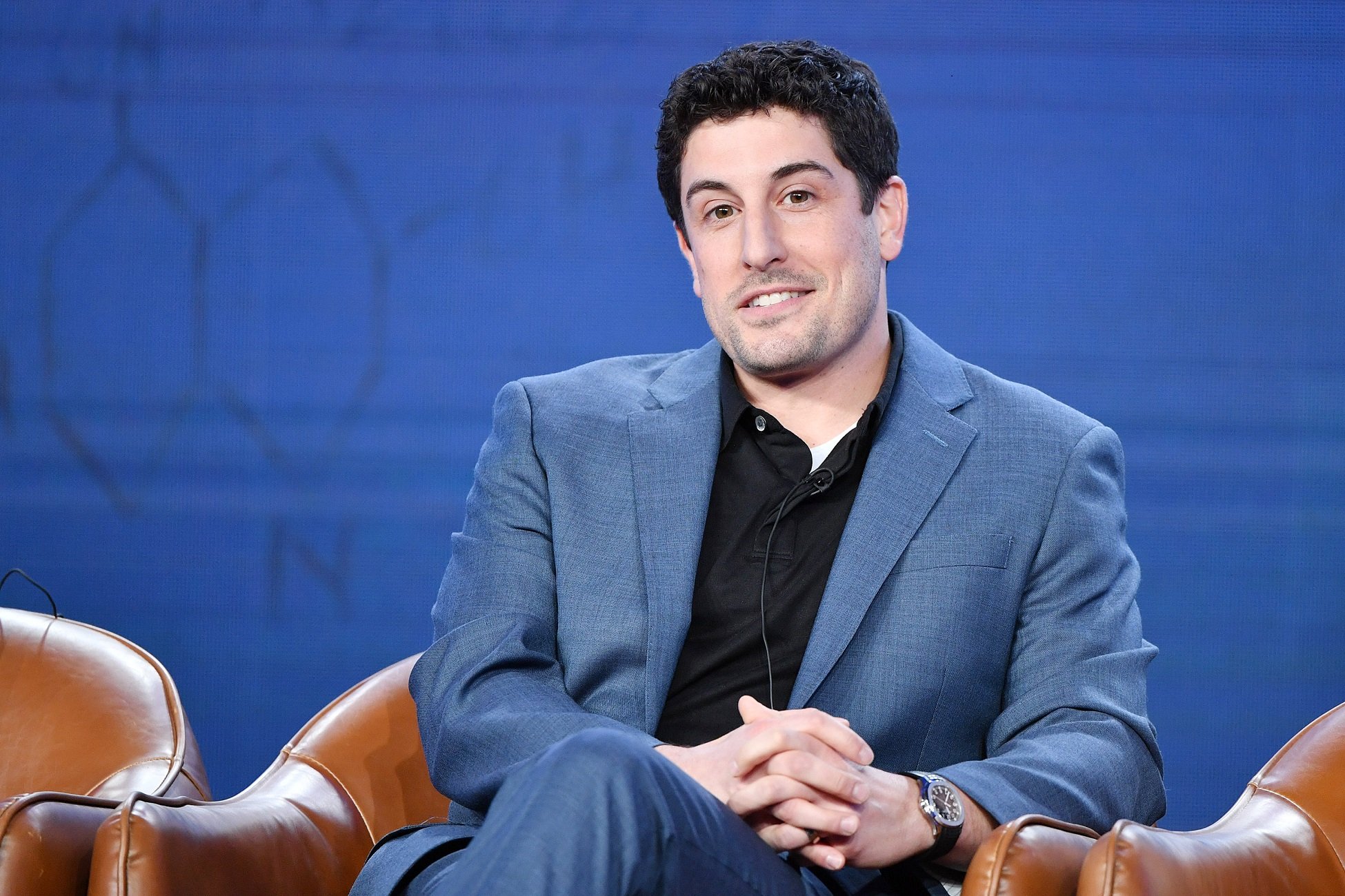 Jason Biggs speaks during the 2020 Winter TCA Pres Tour for 'Out Matched'
