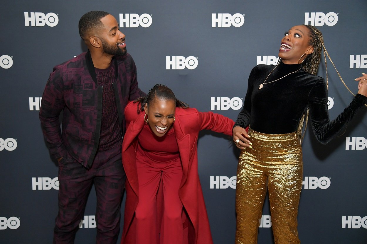 Insecure cast of Season 5 joking around at the Lowkey Insecure dinner