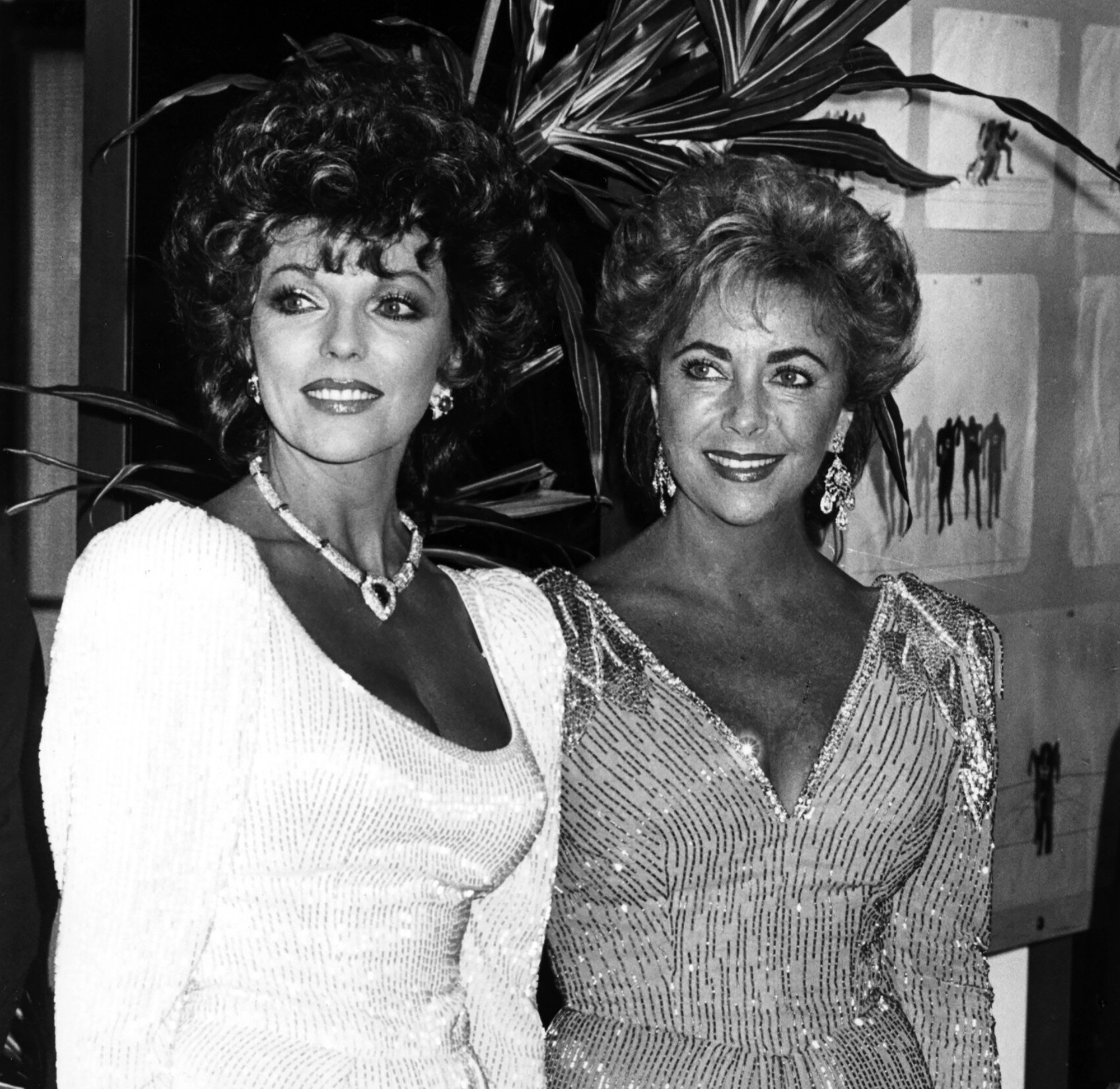 Joan Collins and Elizabeth Taylor