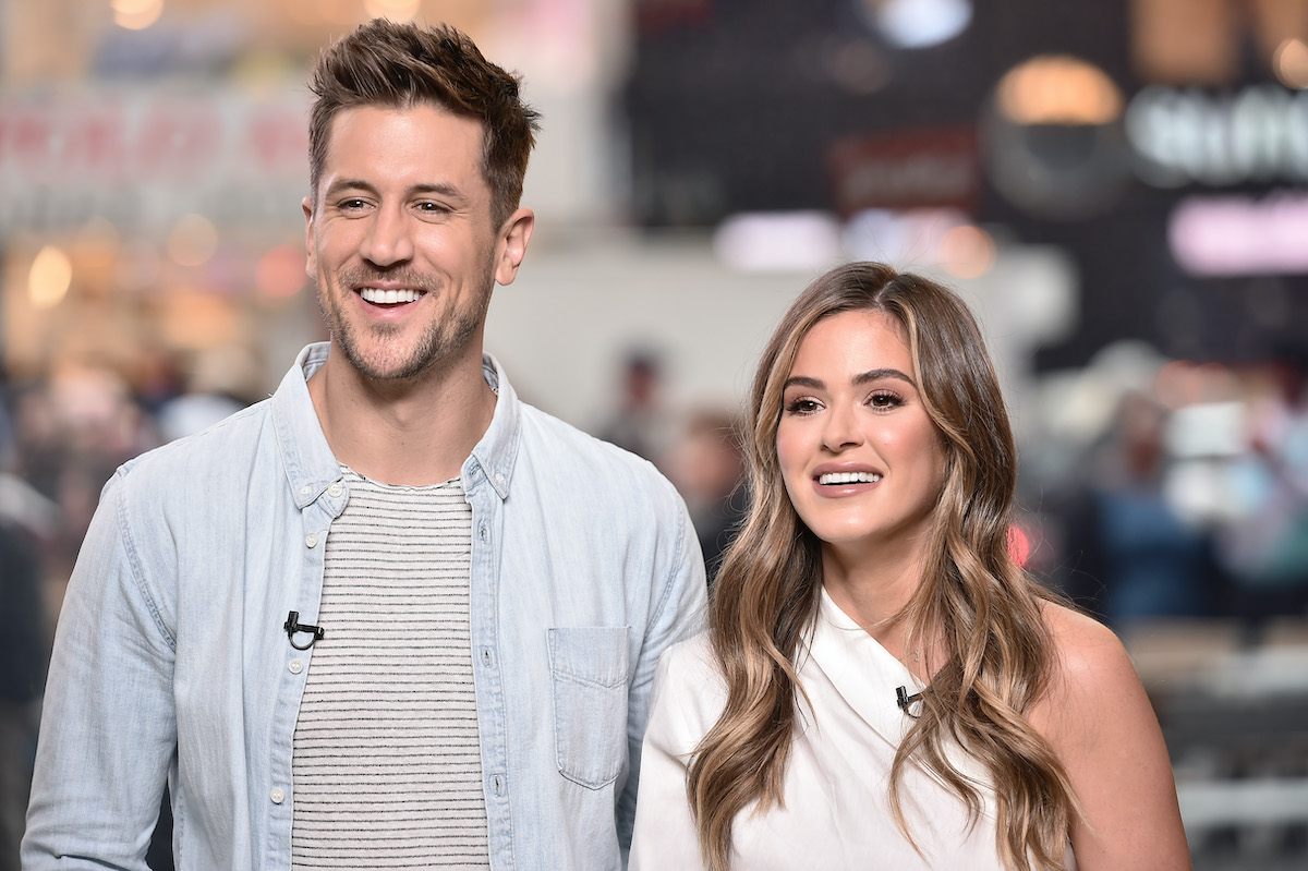 JoJo Fletcher and Jordan Rodgers visit "Extra" filmed live at the Levi's Store Times Square on October 30, 2019 in New York City | Steven Ferdman/Getty Images