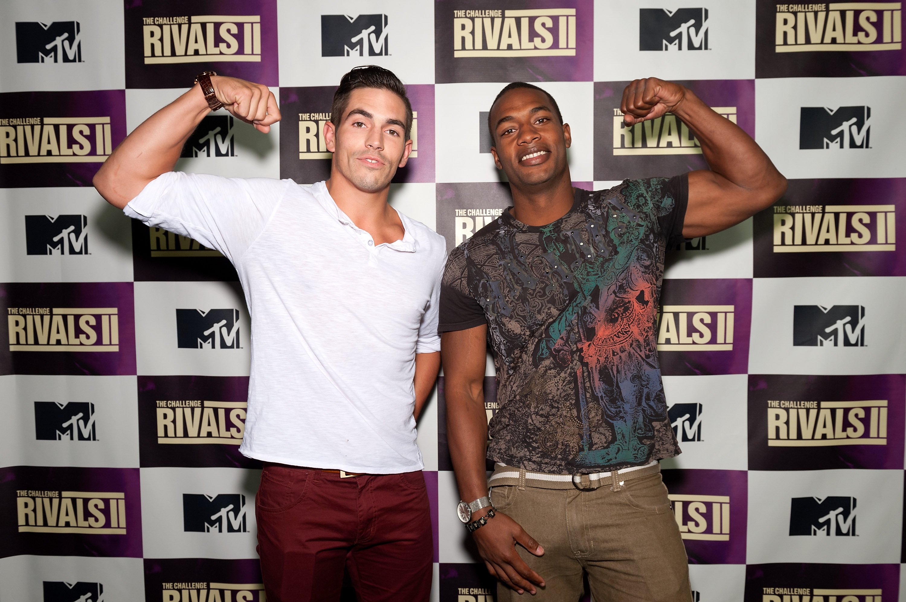 TV personalities Jordan Wiseley (L) and Marlon Williams attend MTV's "The Challenge: Rivals II" Final Episode and Reunion Party