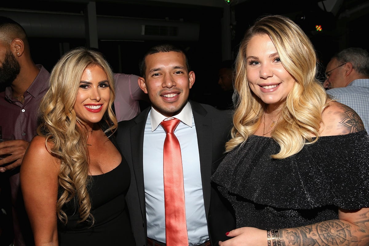 Juelia Kinney, Javi Marroquin, and Kailyn Lowry in formal dress at the 'Marriage Boot Camp' premiere in 2017