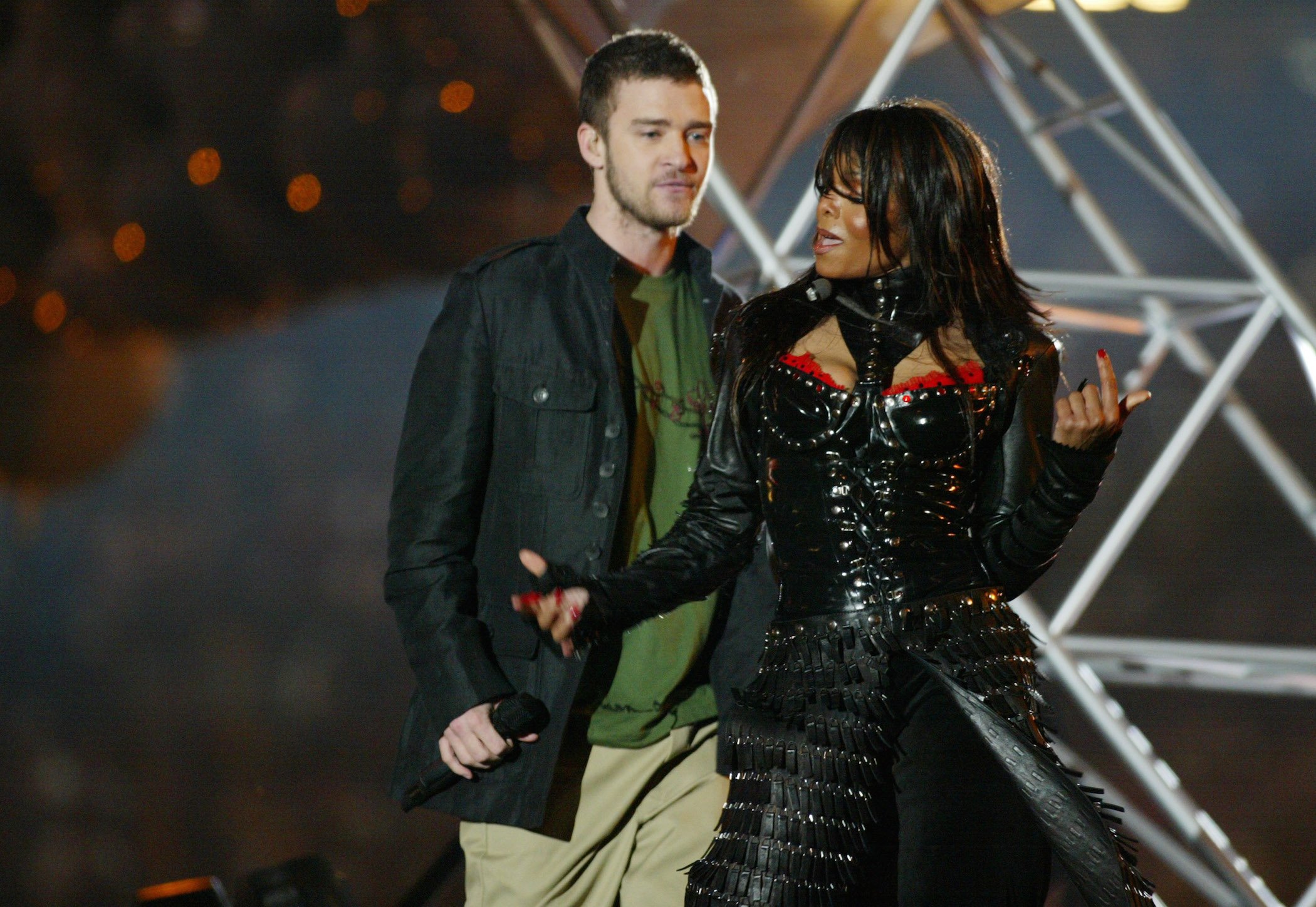 Justin Timberlake and Janet Jackson perform during the Super Bowl in 2004