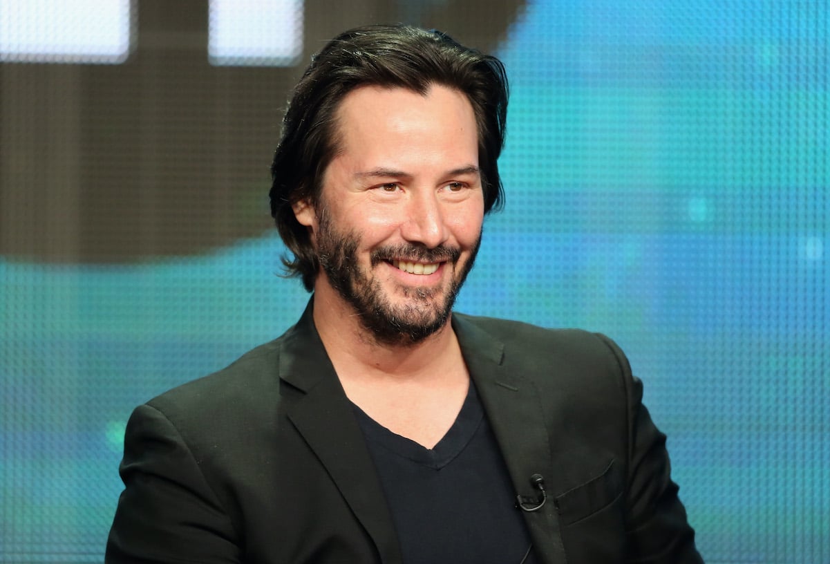 Keanu Reeves speaks in Beverly Hills, California, in 2013