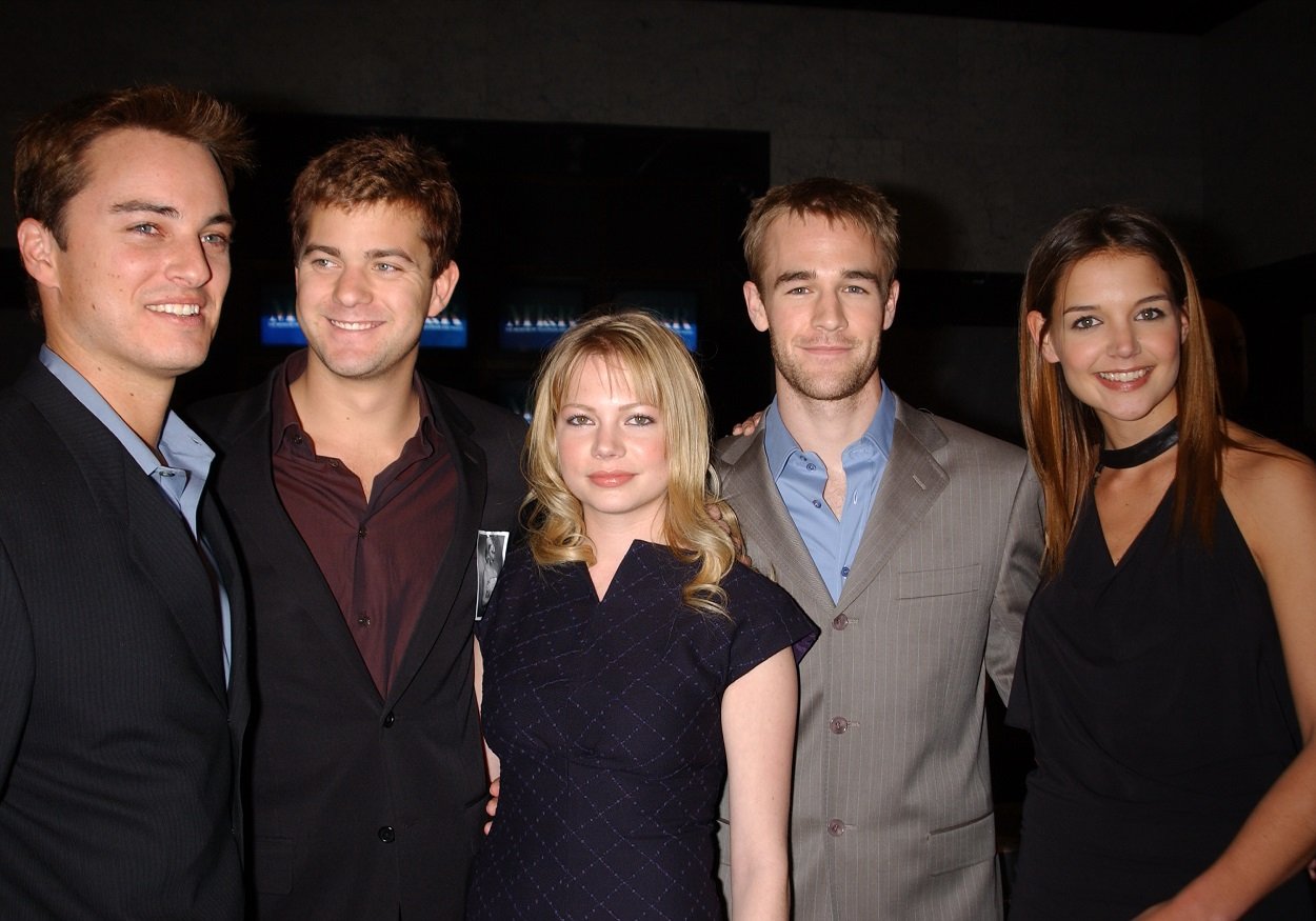 Dawson's Creek cast: Kerr Smith, Joshua Jackson, Michelle Williams, James Van Der Beek, and Katie Holmes attend a special screening of the show