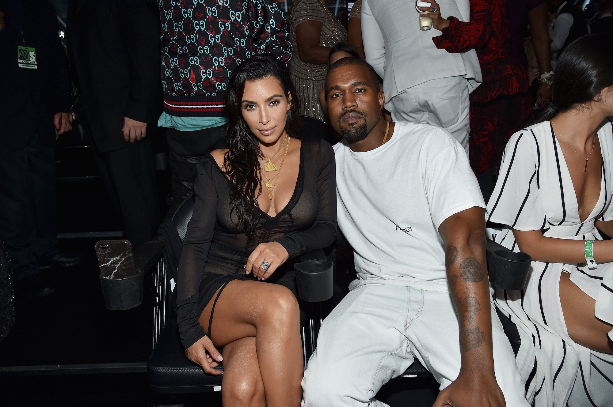 Kim Kardashian West and Kanye West at the 2016 MTV Video Music Awards