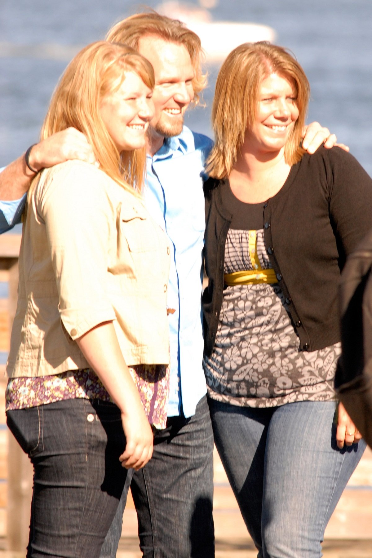 Mariah, Kody, and Meri Brown of TLC's 'Sister Wives' in Plymouth Beach, Massachusetts, in 2011
