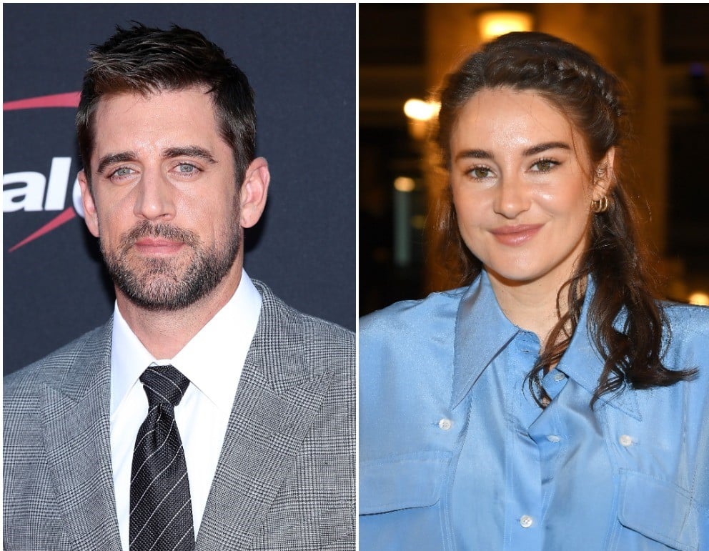 (L) Aaron Rodgers at ESPYS, (R) Shailene Woodley at Paris Fashion Week