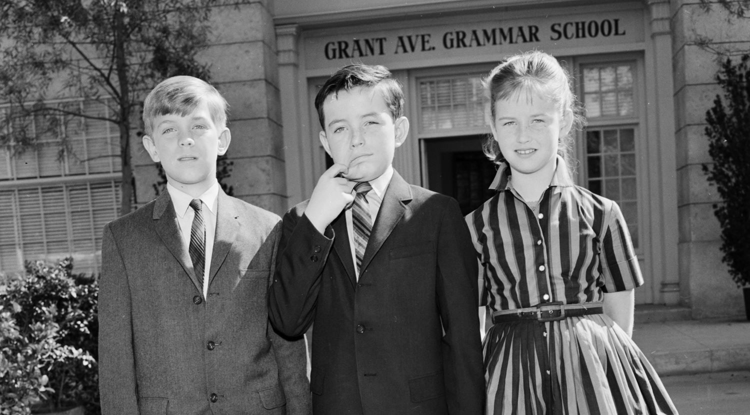 (L-R) Stephen Talbot, Jerry Mathers, Lelani Sorensen appearing on 'Leave it to Beaver'