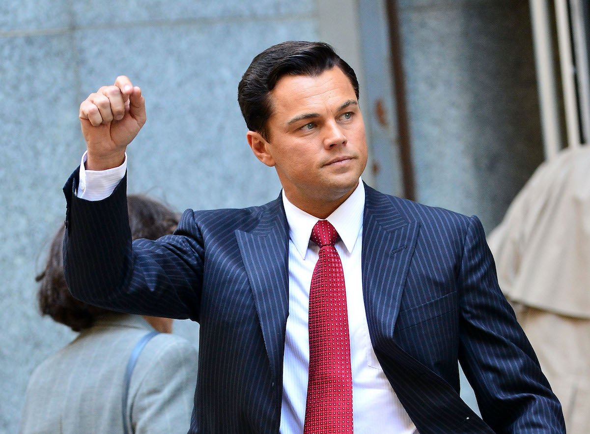 Leonardo DiCaprio on location filming 'The Wolf of Wall Street' in New York City in 2012.