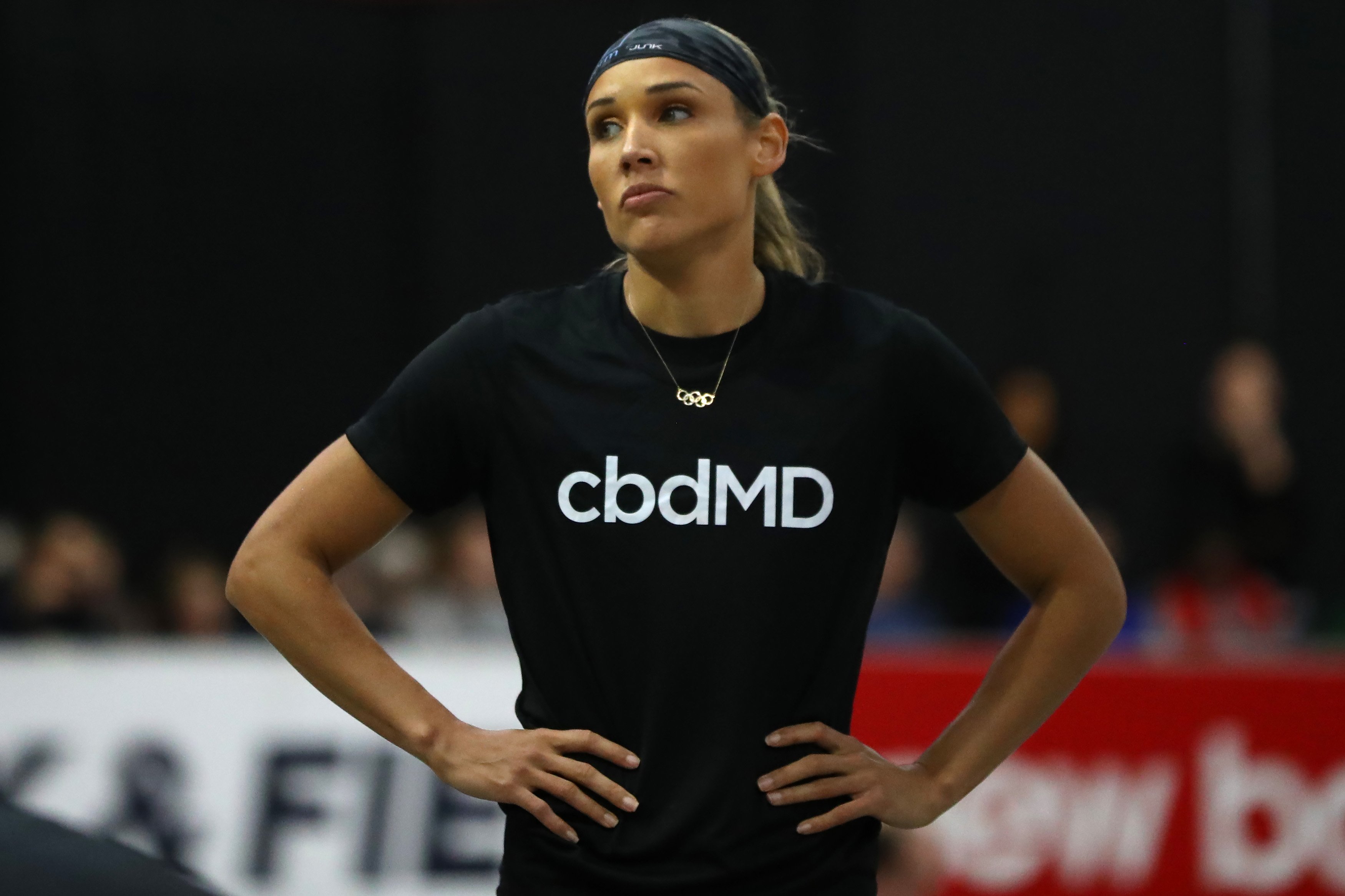 Lolo Jones of the United States looks on during the New Balance Indoor Grand Prix