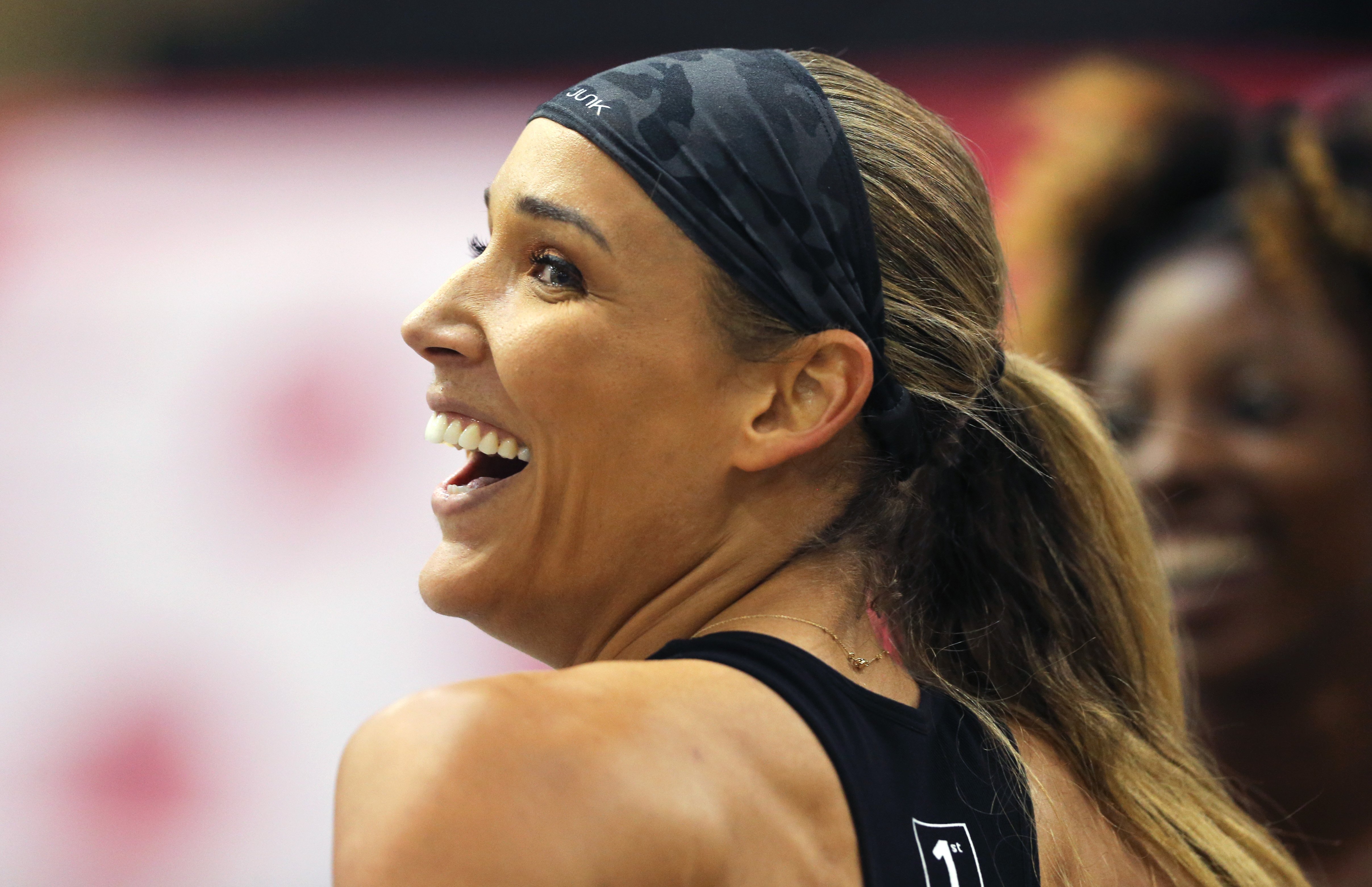 Lolo Jones looks on during the New Balance Indoor Grand Prix at Reggie Lewis Center