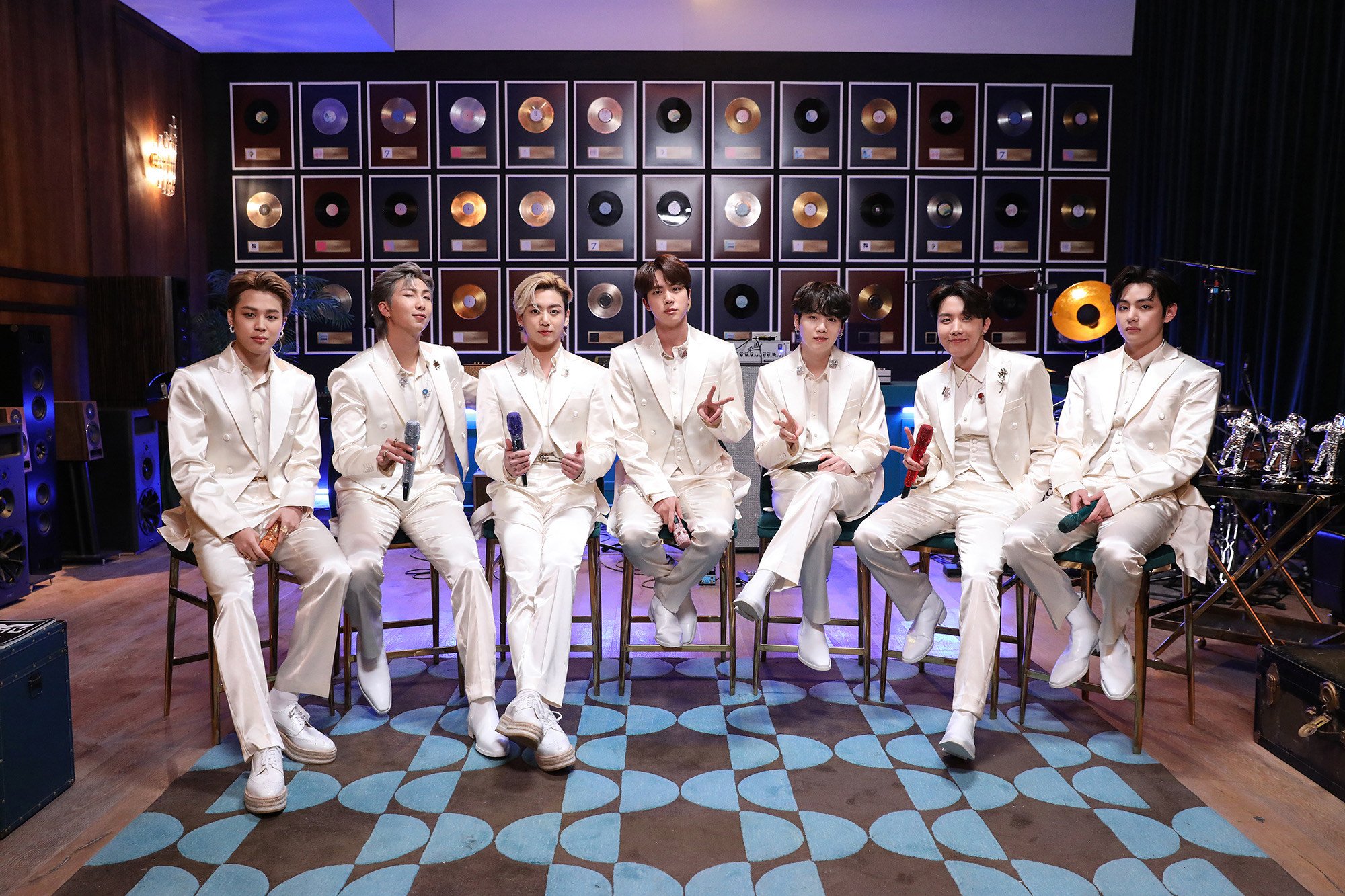 Jimin, RM, Jungkook, Jin, Suga, J-Hope, and V perform on 'MTV Unplugged' on Feb. 23