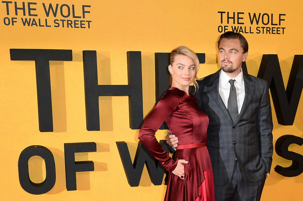 Leonardo DiCaprio and Margot Robbie attend the UK Premiere of The Wolf of Wall Street at London's Leicester Square on January 9, 2014 in London, England.