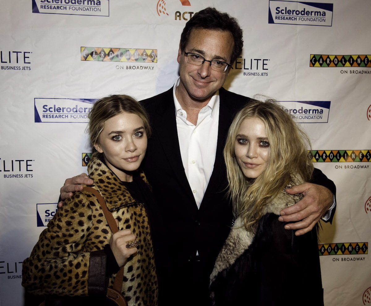Mary Kate Olsen, comedian Bob Saget and Ashley Olsen