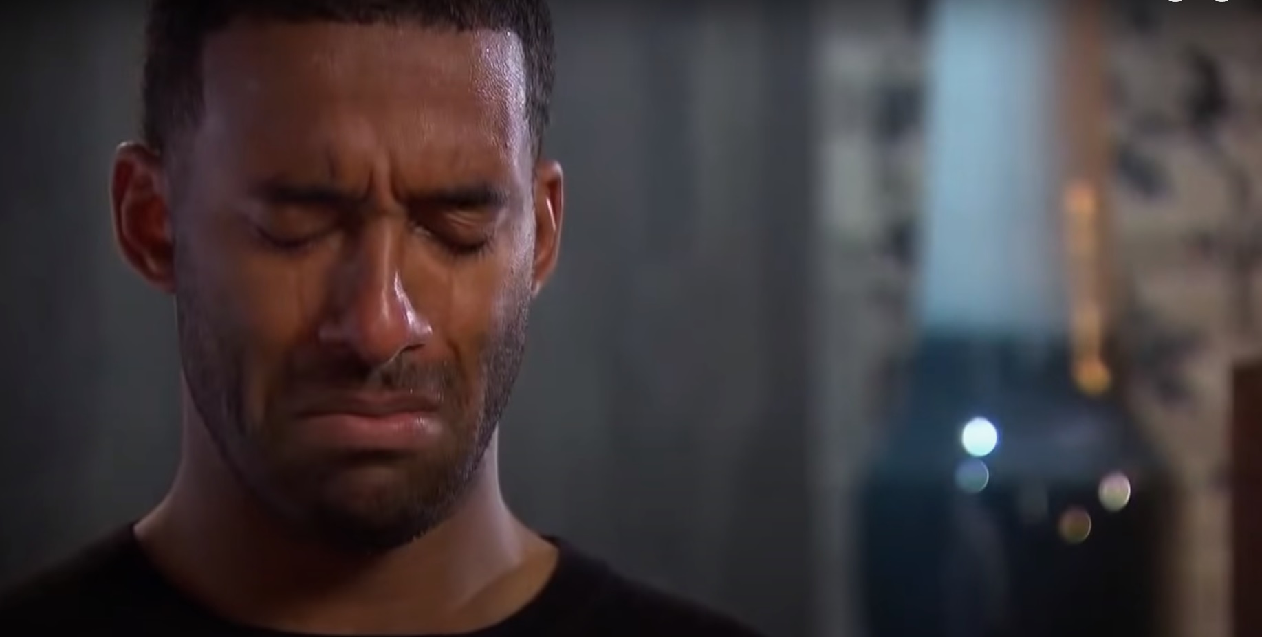 Matt James meets one of his parents and breaks down crying