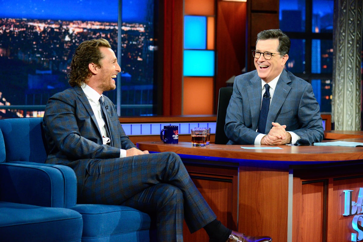 Matthew McConaughey and Stephen Colbert in 2017