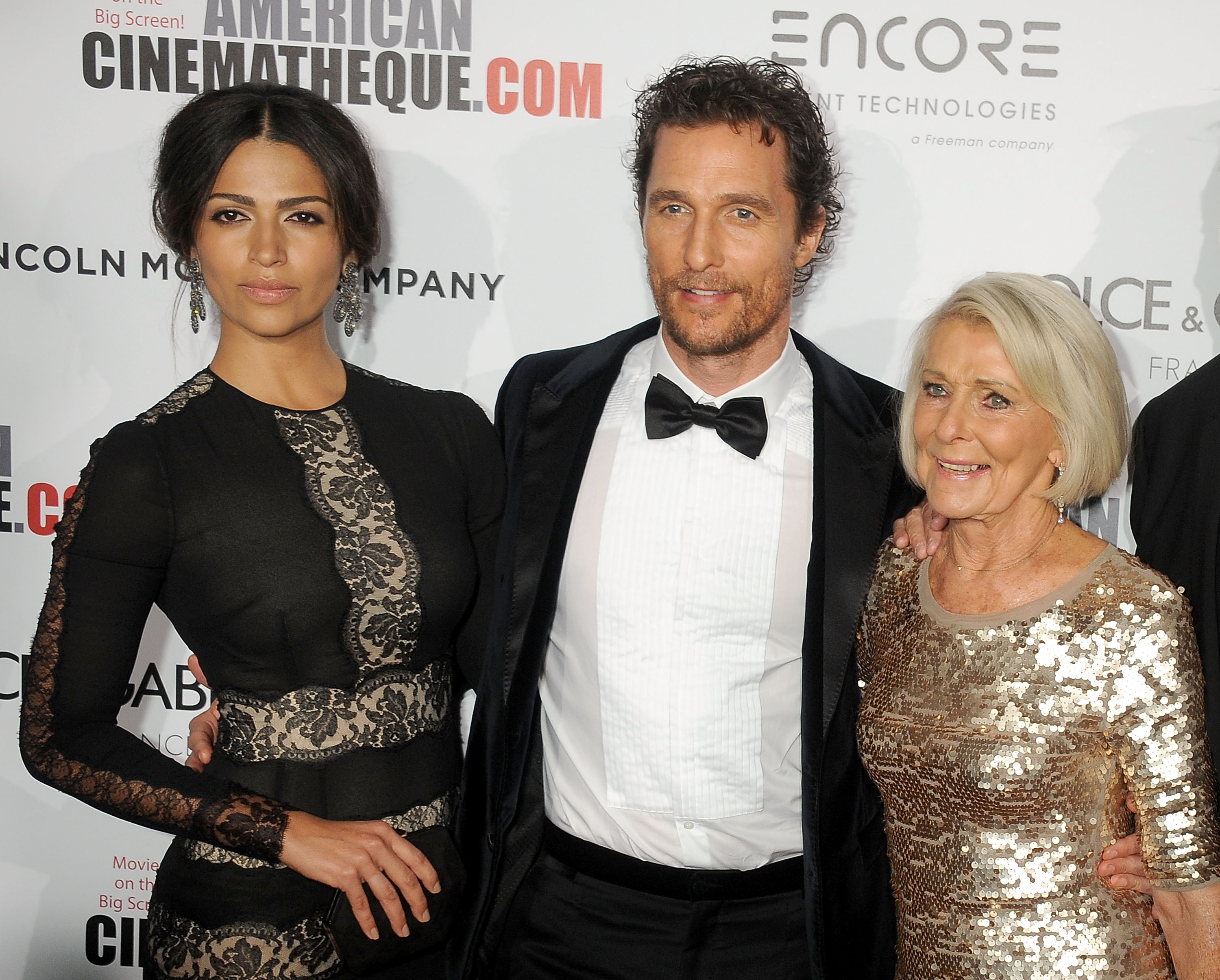 Matthew McConaughey with his mother Kay and wife Camila Alves