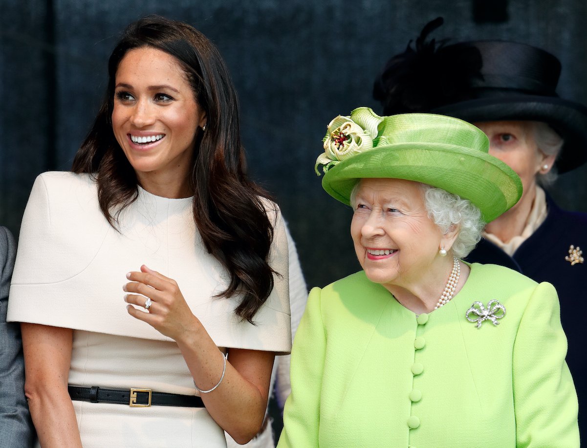Meghan Markle and Queen Elizabeth at one of Meghan's first official royal engagements in June 2018 