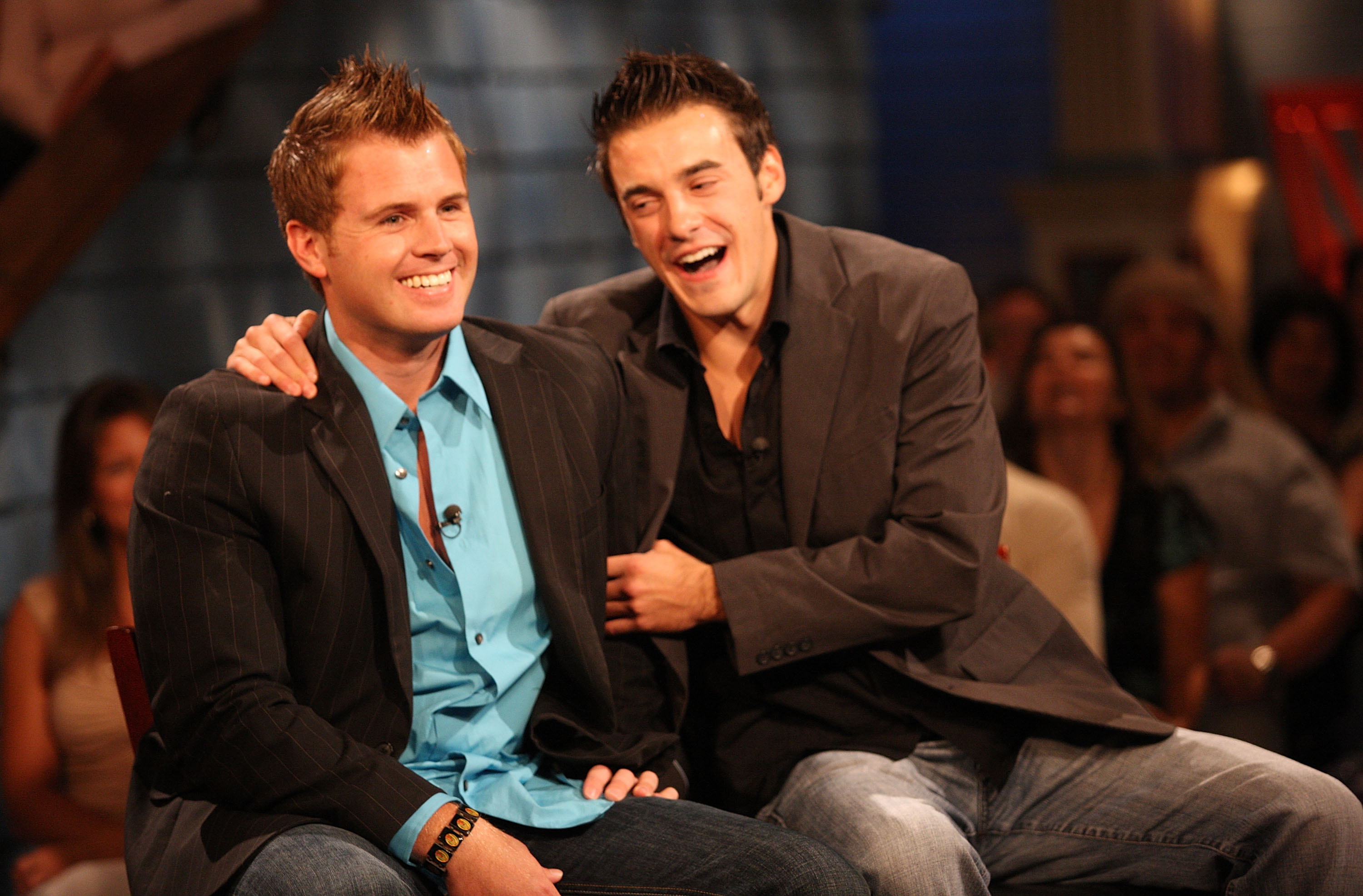 Second place contestant Memphis Garrett (L) and Dan Gheesling the winner of the "Big Brother Season 10 Grand Finale"