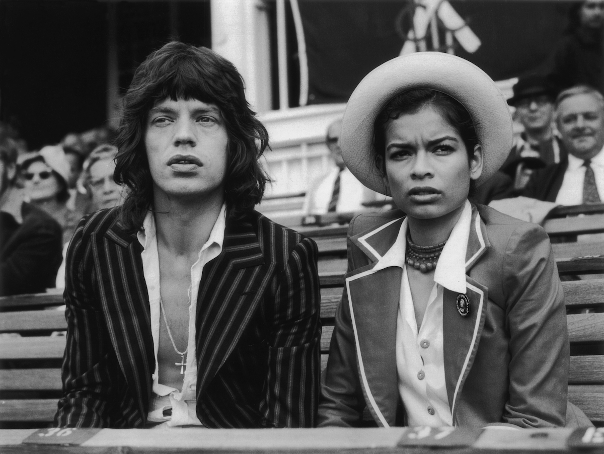 Mick Jagger, the lead singer of 'The Rolling Stones' and his wife Bianca Jagger watching the final cricket test between England and Australia at the Oval | Central Press/Getty Images