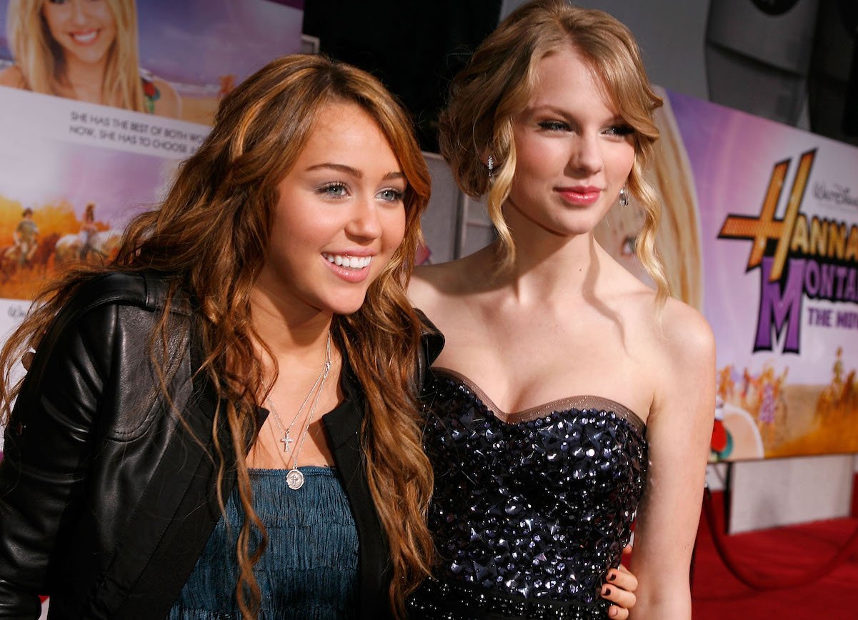 Miley Cyrus and Taylor Swift at the 'Hannah Montana The Movie' premiere in 2009