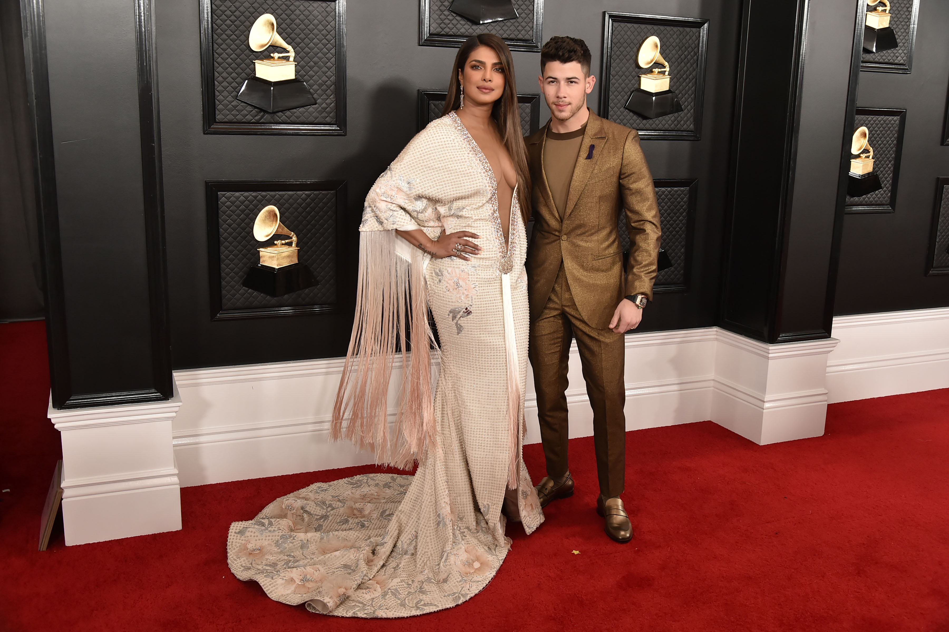 Nick Jonas and Priyanka Chopra Jonas at the Grammys