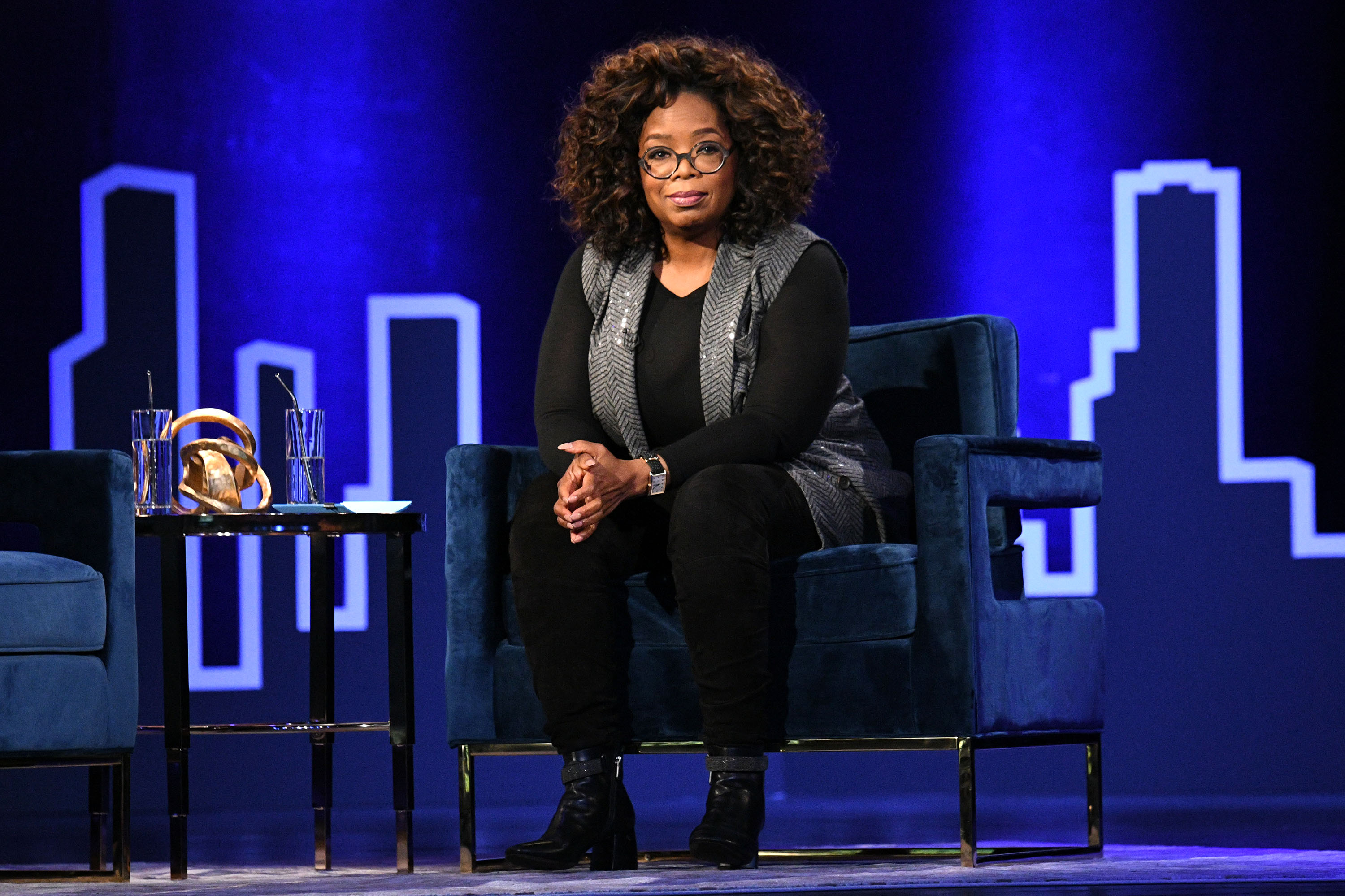 Oprah Winfrey speaks onstage during Oprah's SuperSoul Conversations at PlayStation Theater on February 05, 2019 in New York City