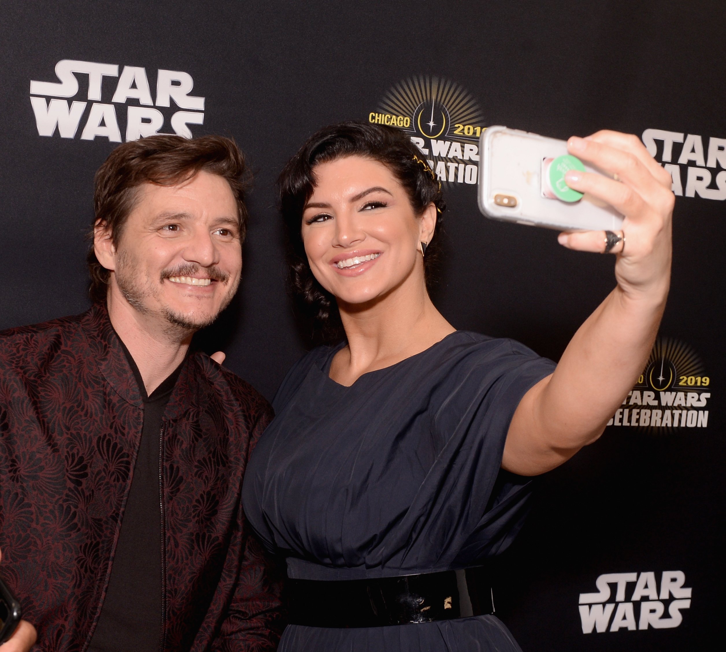 Pedro Pascal and Gina Carano taking a selfie