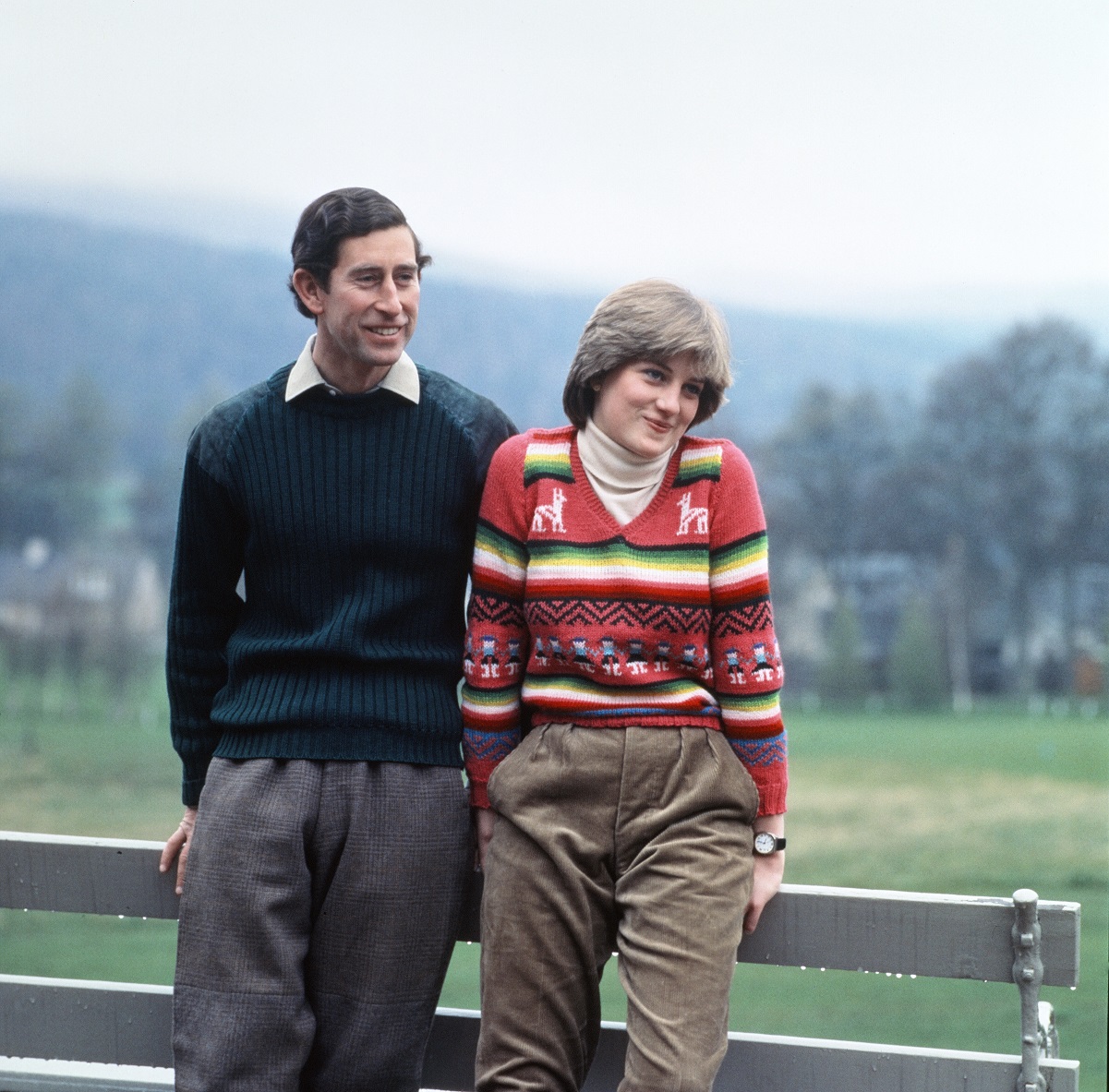 Prince Charles and Lady Diana Spencer dressed casually while vacationing at Balmoral in 1981