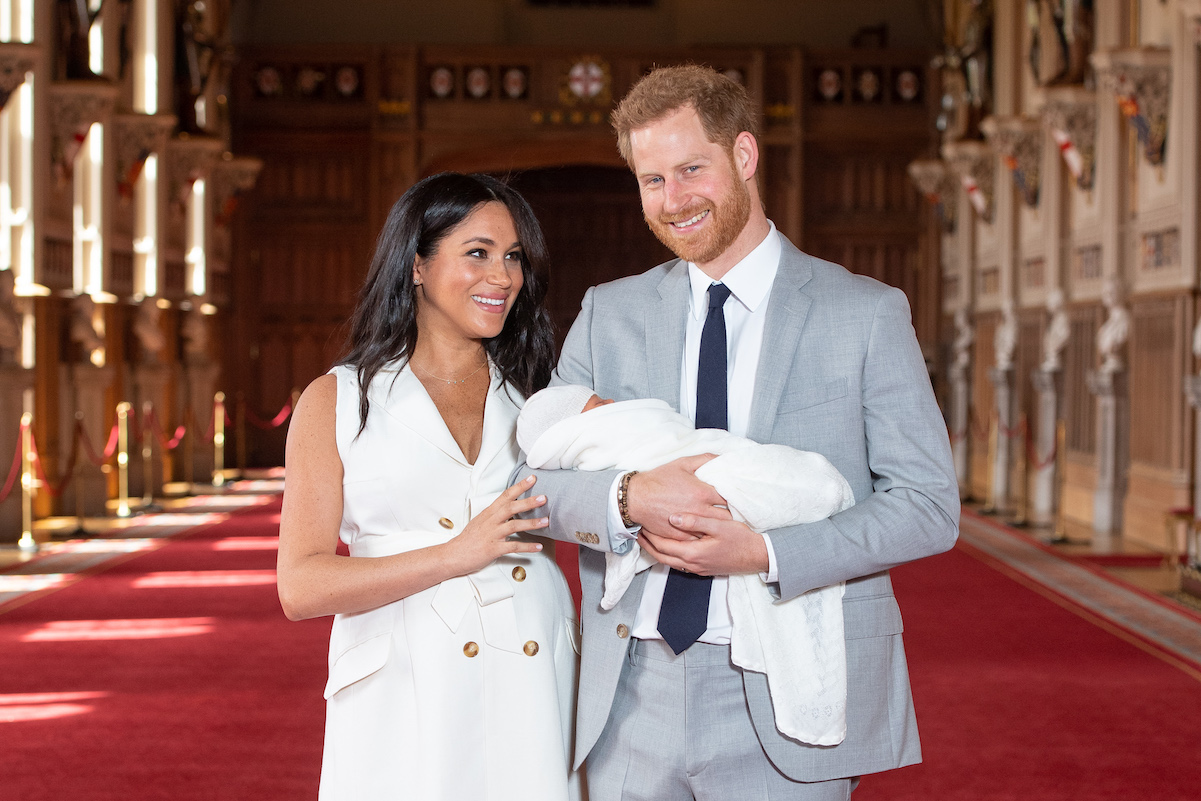 Prince Harry and Meghan Markle with their son, Archie, after introducing him to the public in May 2019.