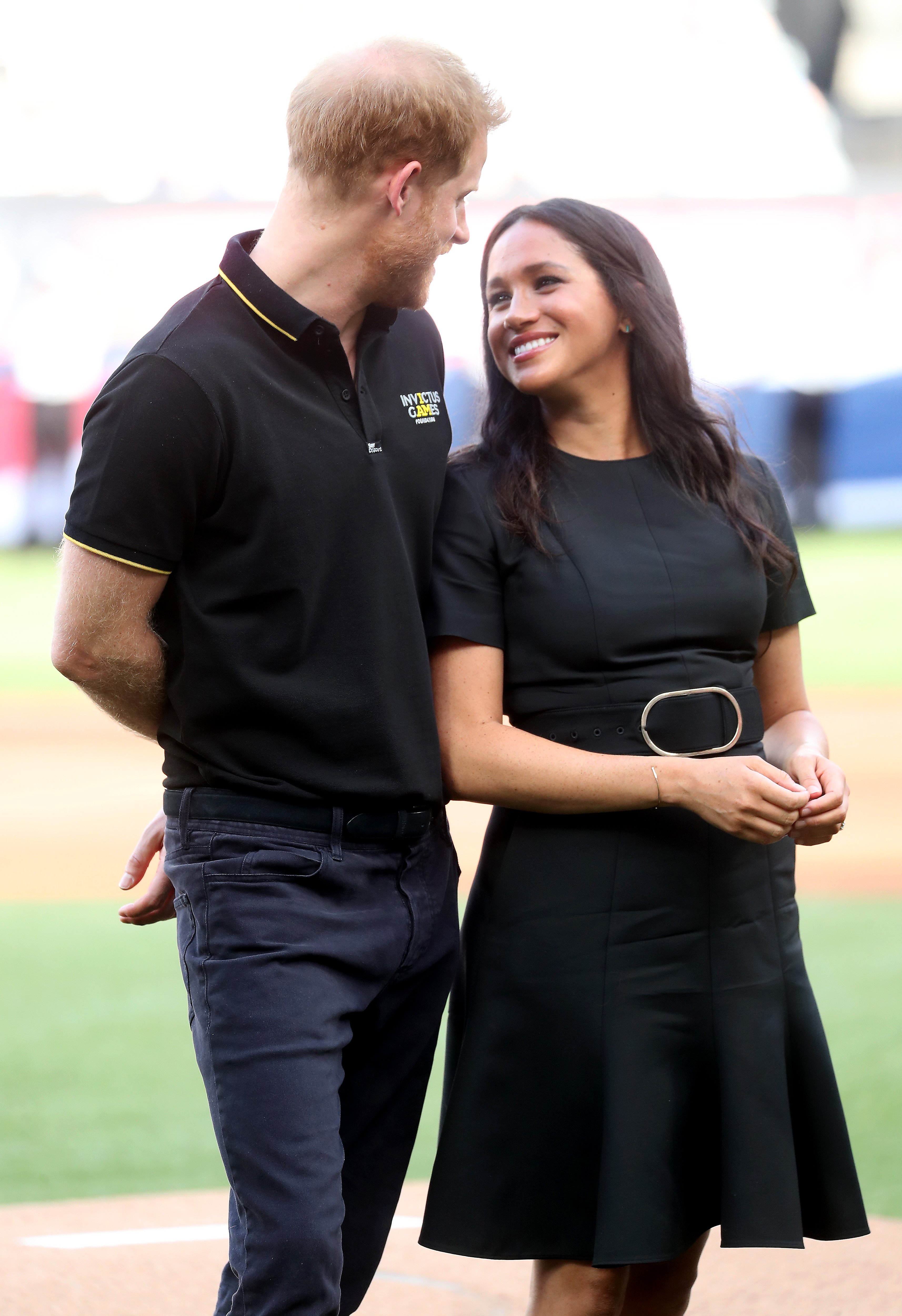 Prince Harry and Meghan Markle attend baseball game at London Stadium