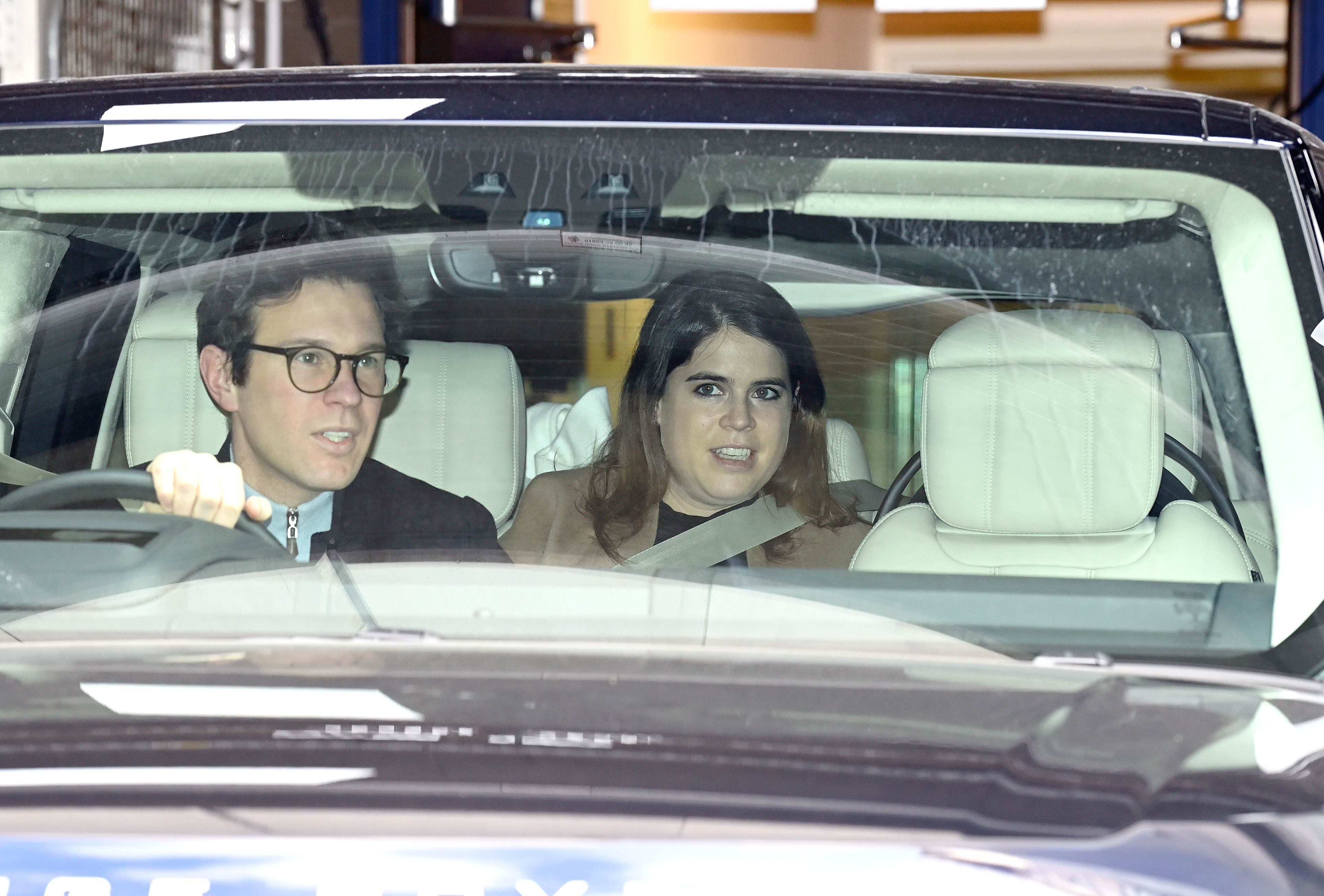 Princess Eugenie and her husband, Jack Brooksbank, leave hospital with newborn baby on Feb. 12