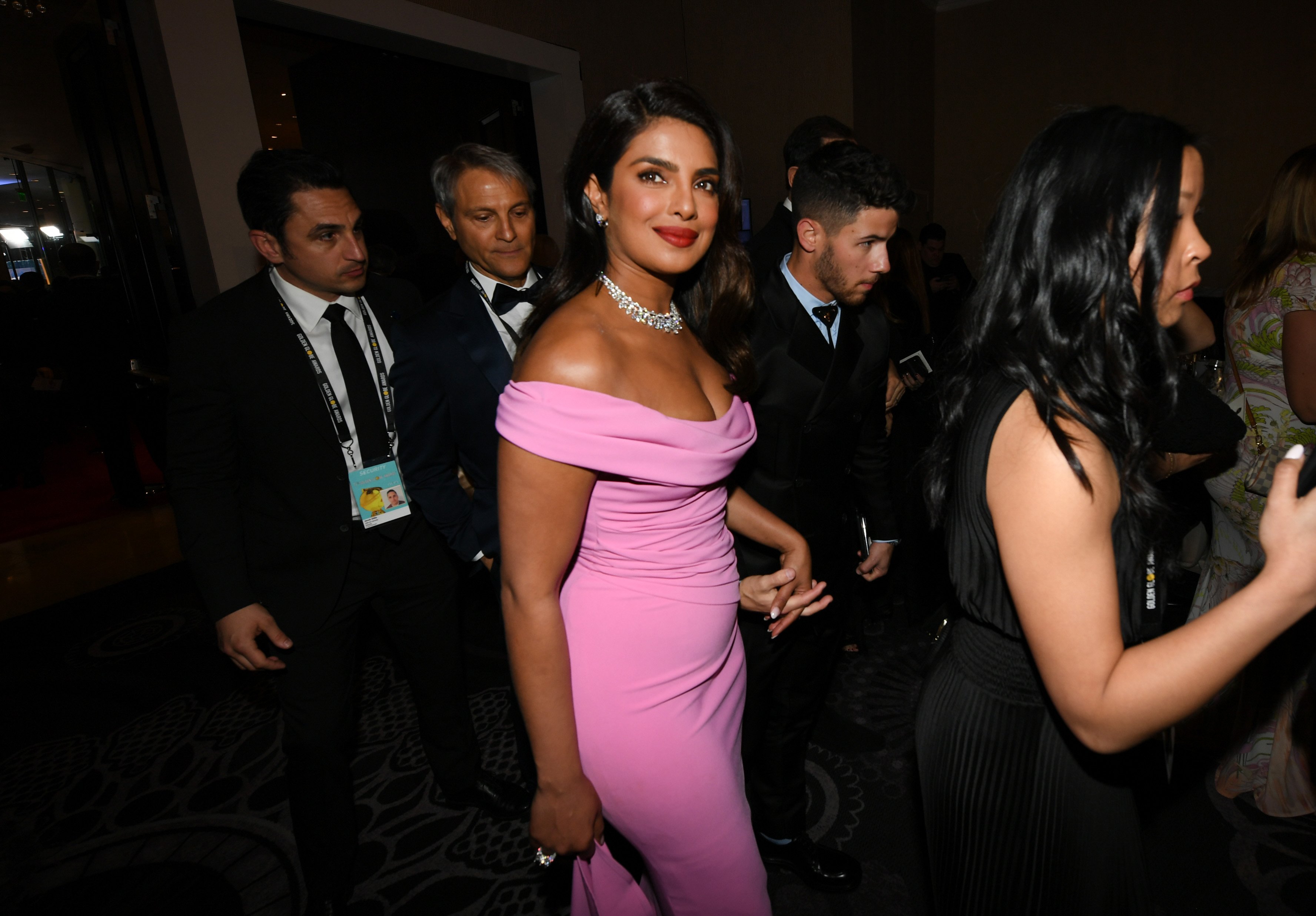Priyanka Chopra Jonas backstage at the Golden Globes