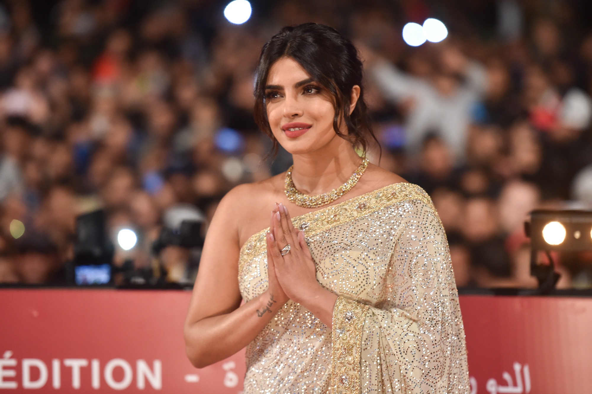 Priyanka Chopra Jonas hands clasped