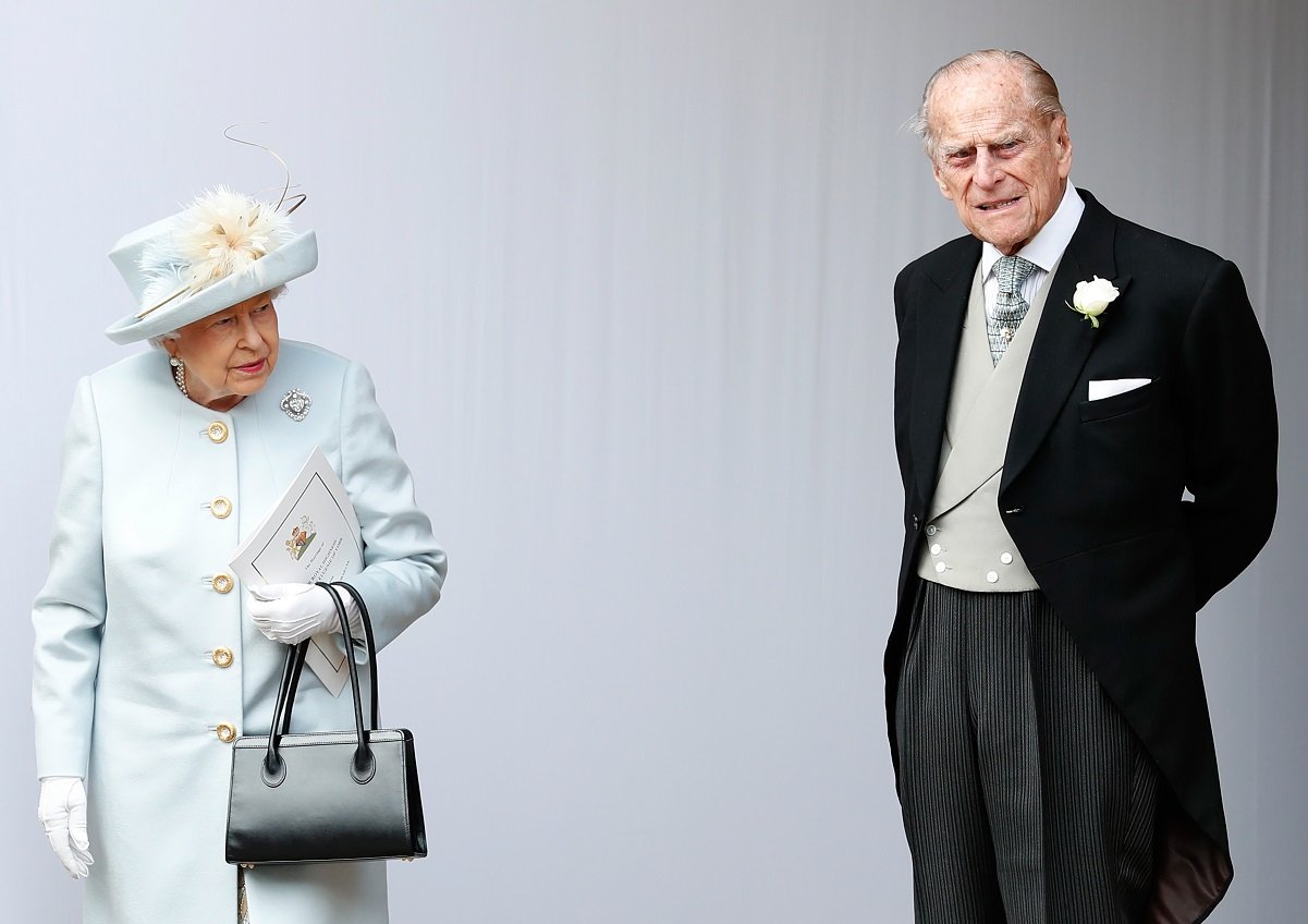 Queen Elizabeth II  and Prince Philip together at Princess Eugenie's wedding