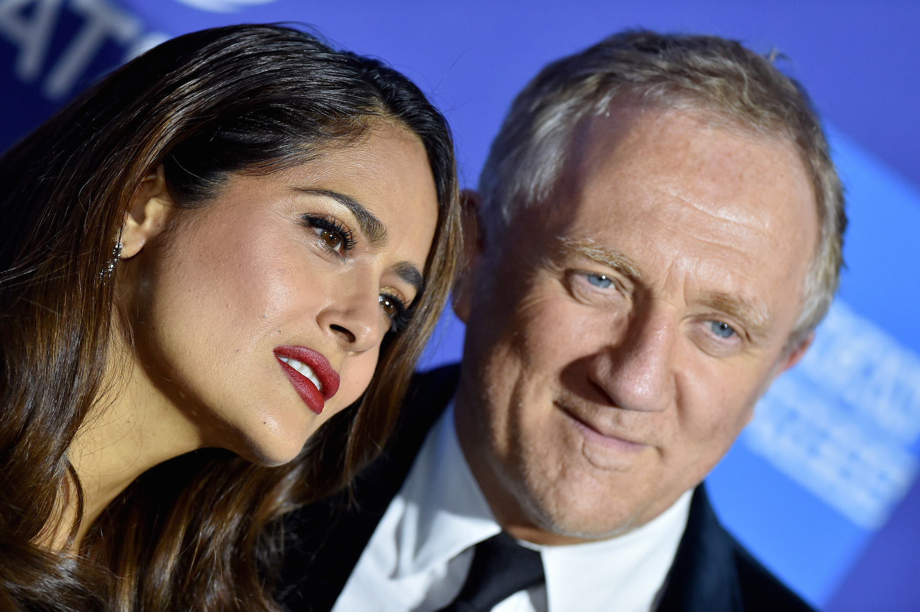 Salma Hayek and husband François-Henri Pinault attend the 2020 Annual Palm Springs International Film Festival Film Awards Gala