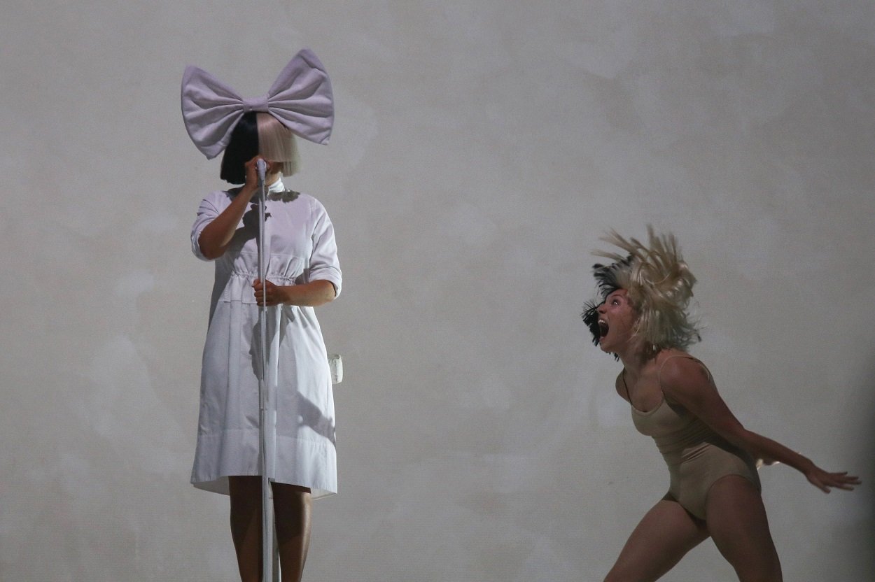 Sia and movie star Maddie Ziegler perform at concert