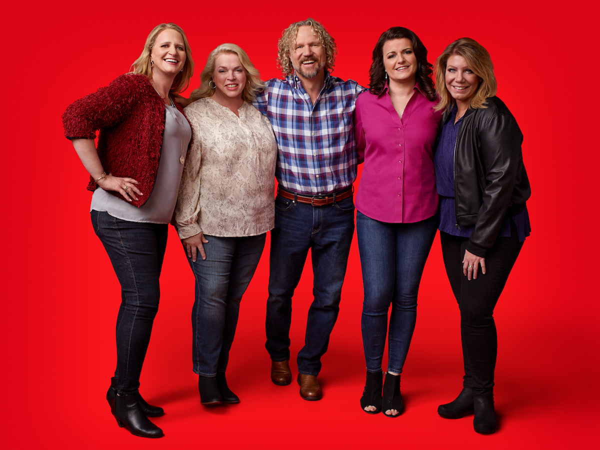 Christine Brown, Janelle Brow, Kody Brown, Robyn Brown and Meri Brown pose for promotional photos for their reality TV show, 'Sister Wives'