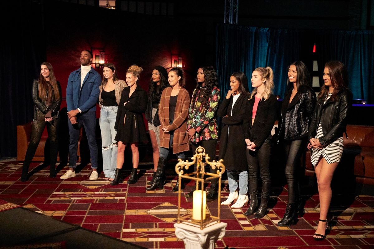 'The Bachelor' contestants stand for a rose ceremony