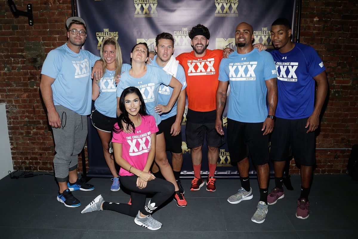 Chris "CT" Tamburello, Marie Roda, Nicole Ramos, Jemmye Carroll, Devin Walker-Molaghan, Johnny "Bananas" Devenanzio, Darrell Taylor and Leroy Garrett attend The Challenge XXX: Ultimate Fan Experience at Exceed Physical Culture