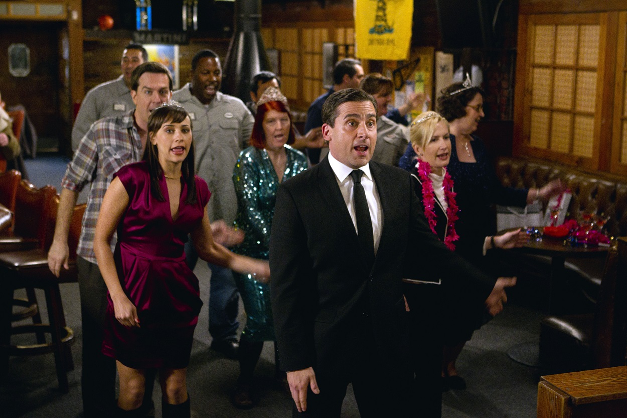 The Office cast filming the Threat Level Midnight episode